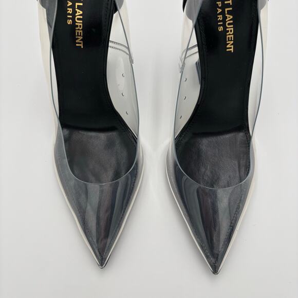 Saint Laurent Opyum 110 YSL High Heel Pump Clear Transparent PVC Black Size 40 - Picture 4 of 16